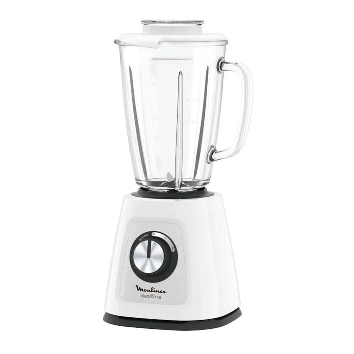 Batidora de vaso Moulinex Blendforce LM430110 800W 4 cuchillas 2 velocidades blanco vacío