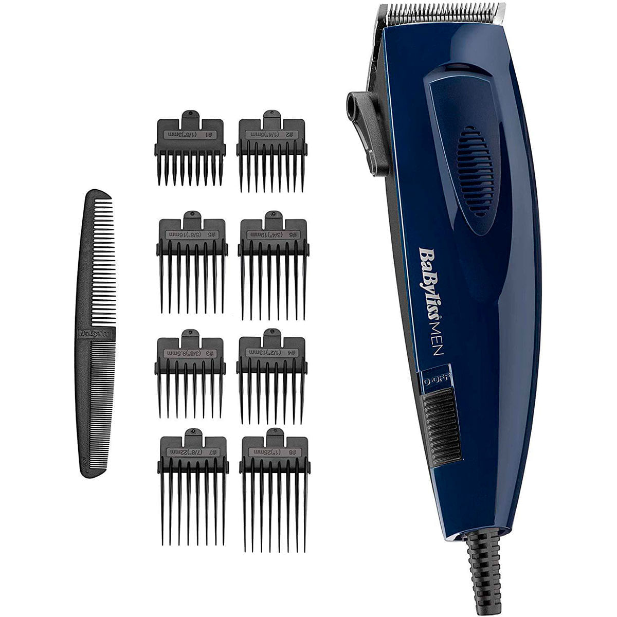 Cortapelos Babyliss E695E 8 longitudes con cable azul con peines