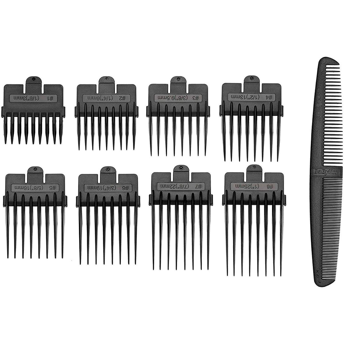 Cortapelos Babyliss E695E 8 longitudes con cable azul detalle peines
