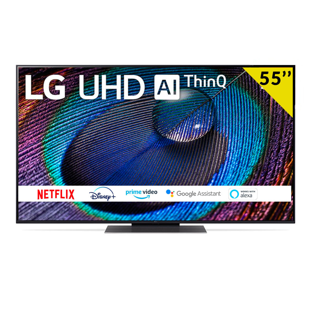Televisor Smart TV LG 55UR91006LA 55'' 4K UHD LED webOS 23 con IA WiFi Bluetooth 5.0 F negro frontal