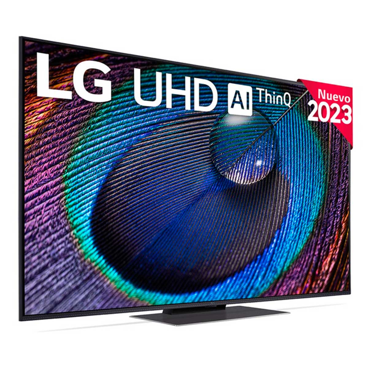 Televisor Smart TV LG 55UR91006LA 55'' 4K UHD LED webOS 23 con IA WiFi Bluetooth 5.0 F negro perfil izquierda