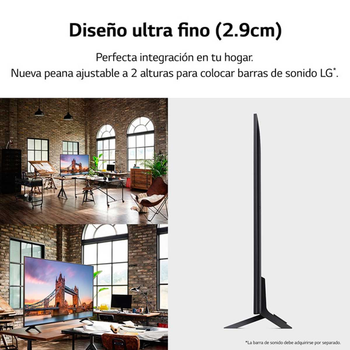 Televisor Smart TV LG 55UR91006LA 55'' 4K UHD LED webOS 23 con IA WiFi Bluetooth 5.0 F negro características 4