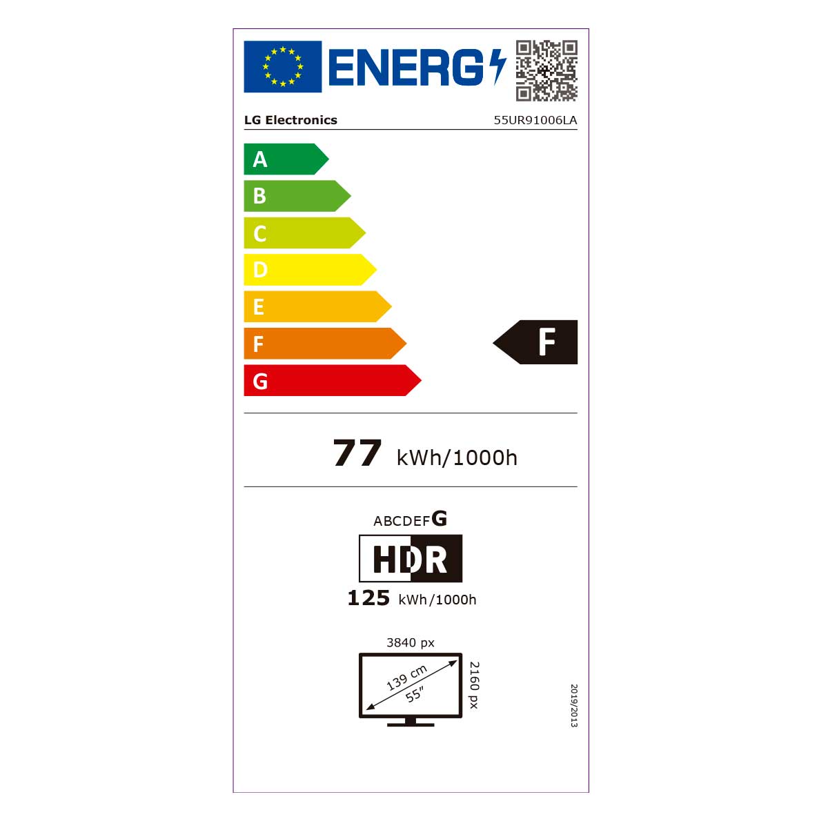 Televisor Smart TV LG 55UR91006LA 55'' 4K UHD LED webOS 23 con IA WiFi Bluetooth 5.0 F negro eficiencia energética