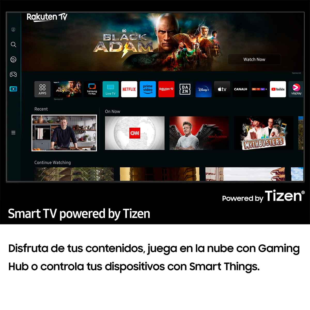 Televisor Smart TV Samsung CU8500 Crystal UHD 43'' 4K UHD LED Tizen WiFi Bluetooth 5.2 G negro características 7