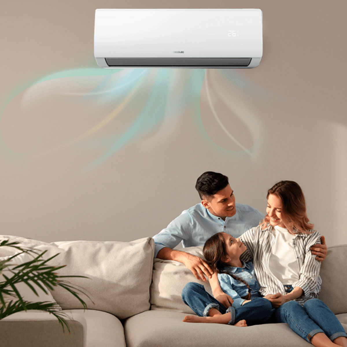 Aire acondicionado split Cecotec AirClima 12000 Smartfresh 3000 frigorías con bomba de calor blanco ambientada 2