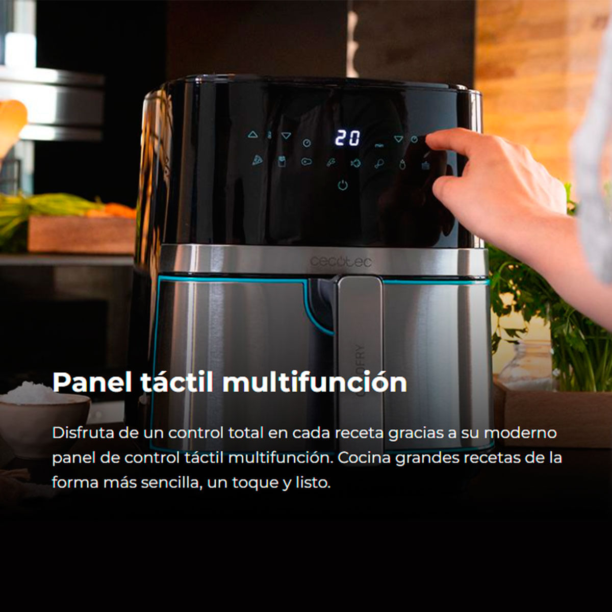 Freidora de aire Cecotec Cecofry Full lnoxBlack 5500 Pro 1700W 5,5L 8 modos de cocinado negro características 2