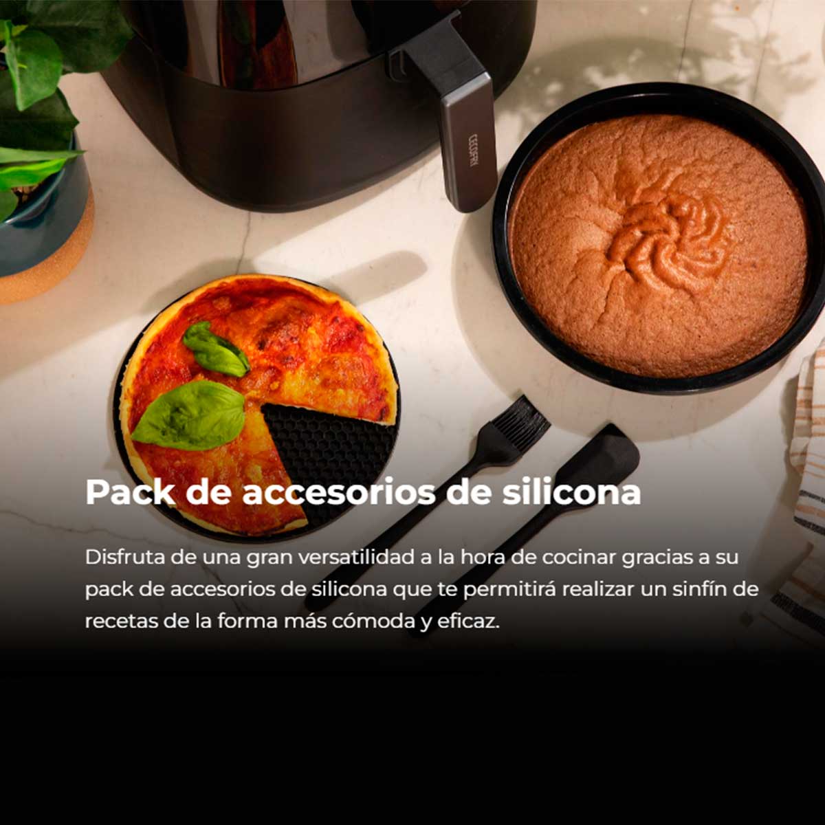 Freidora de aire Cecotec Cecofry Bombastik 6000 Full 1700W 6L 12 modos de cocinado con accesorios negro características 2