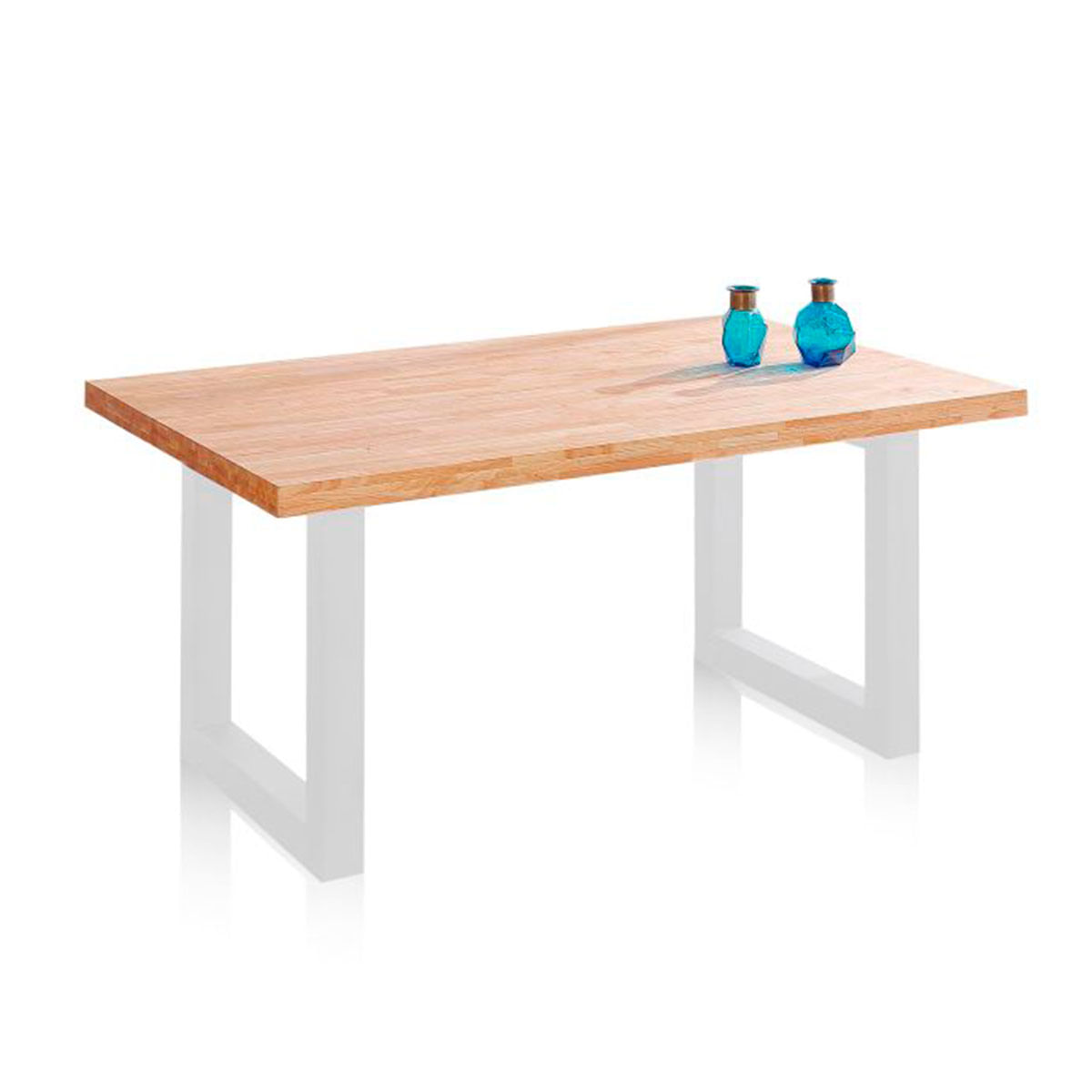 Mesa de comedor Loft fija roble Nordish/blanco 100x160x75 cm detalle lateral