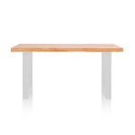Mesa de comedor Loft fija roble Nordish/blanco 100x160x75 cm detalle frontal