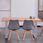 Mesa de comedor Loft fija roble Nordish/blanco 100x160x75 cm ambientada 2