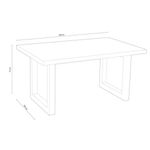 Mesa de comedor Loft fija roble Nordish/blanco 100x160x75 cm medidas