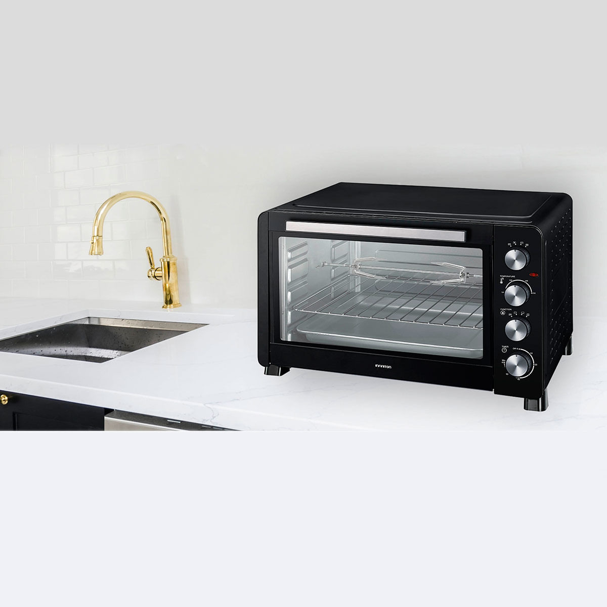 Horno de sobremesa Infiniton HSM-30N45 2000W 45L 4 funciones con accesorios negro ambientada