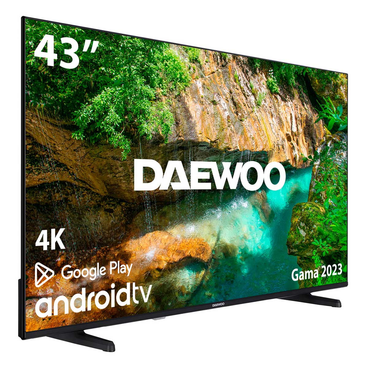 Televisor Smart TV Daewoo 43DM62UA 43'' 4K UHD WiFi Bluetooth F negro lateral