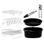 Set de 8 accesorios para freidora de Aire Cecotec Cecofry Pack Accessories libres de BPA negro/inox