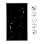 Placa de inducción Infiniton IND-230N 3800 cm 2 zonas 9 niveles control táctil acabado Crystal Black 28,8 cm características 1