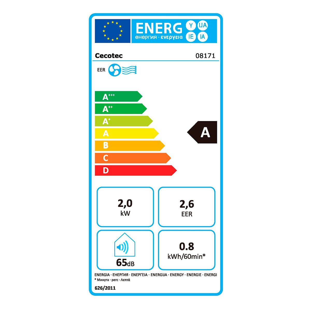 Aire acondicionado portátil Cecotec ForceClima 7400 Soundless Touch 7000BTU 4 modos 2 velocidades con ruedas A blanco eficiencia energética