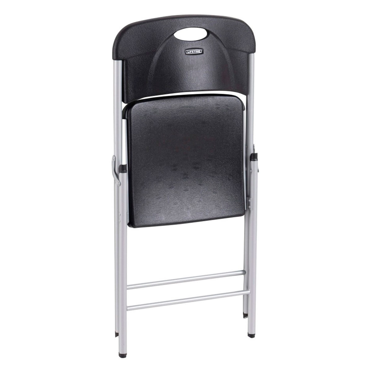 Silla plegable Lifetime uso interior y exterior con asa de transporte negro 84x50x48,5 cm plegada