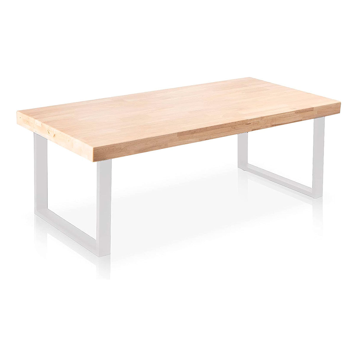 Mesa de centro Natural diseño nórdico roble Nordish/blanco 43,5x120x60 cm fondo blanco sin decoración