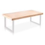 Mesa de centro Natural diseño nórdico roble Nordish/blanco 43,5x120x60 cm fondo blanco sin decoración