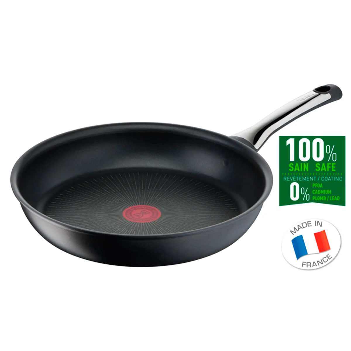 Sartén Excellence Tefal revestimiento de titanio antiadherente sistema Thermo-Fusion+ negro 24 cm detalle país de origen