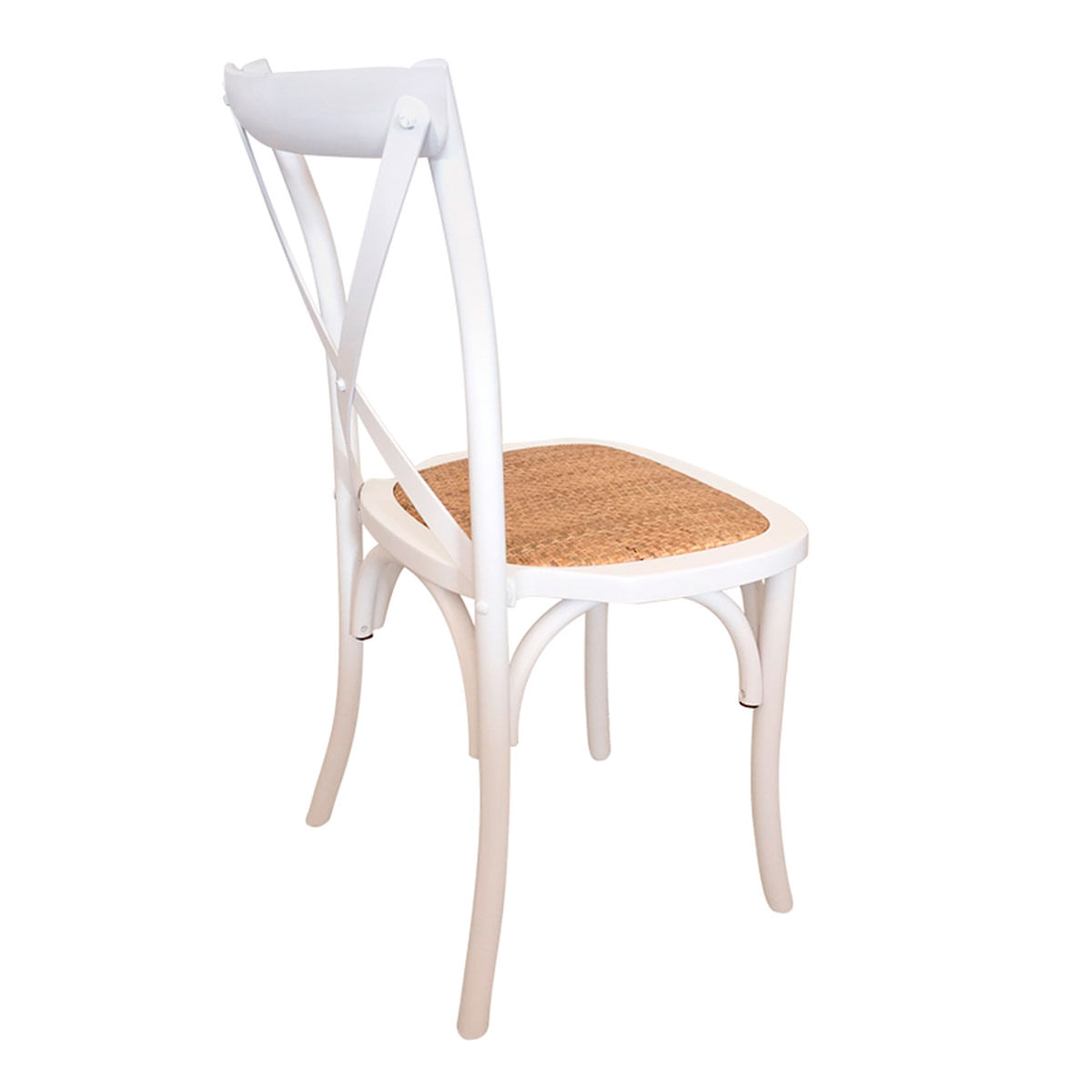 Pack de 2 sillas de comedor Provenza madera sostenible y ratán blanco vista trasera