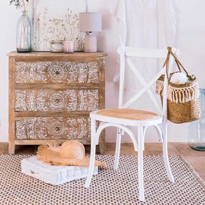 Pack de 2 sillas de comedor Provenza madera sostenible y ratán