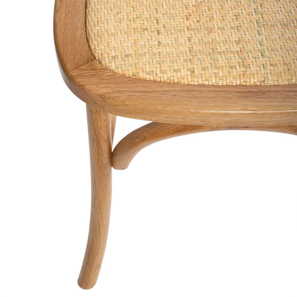 Pack de 2 sillas de comedor Provenza madera sostenible y ratán natural claro detalle asiento