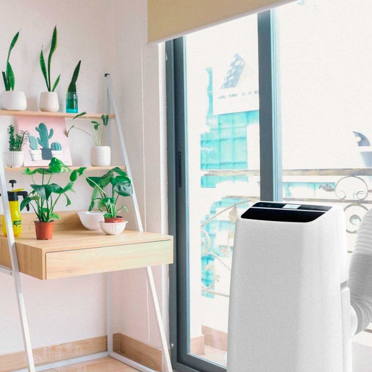 Aire acondicionado portátil Volga Plus Universal Blue 3000 frigorías 4 funciones blanco ambientada 2