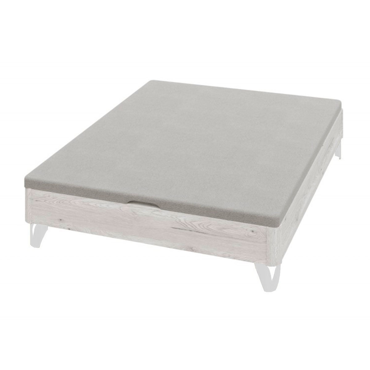 Canapé abatible Diana 4 compartimentos interiores con patas blancas ártico 150x190 cm cerrado