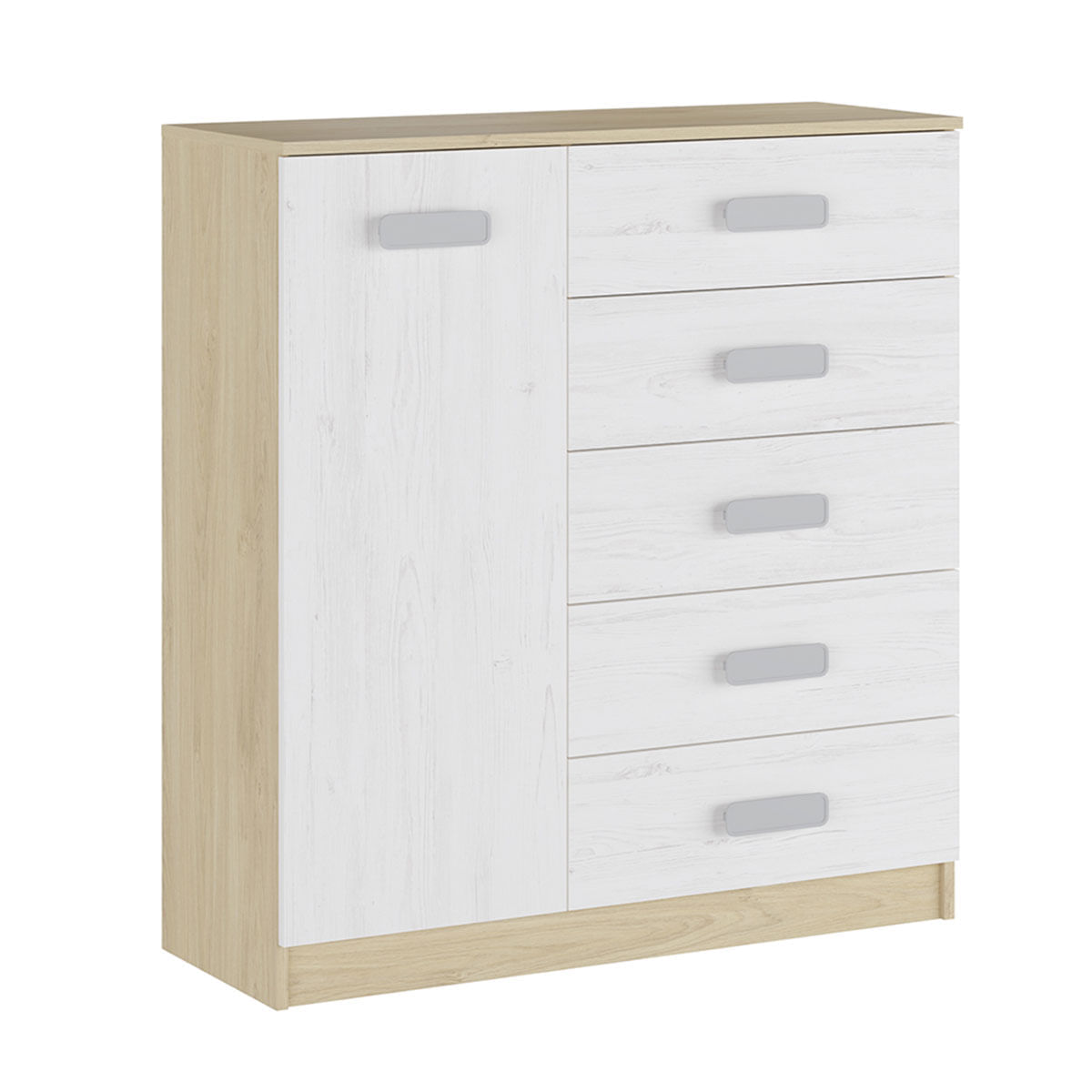 Comodín Donald 1 puerta+5 cajones 3 en 1 Puccini/Andersen 108,4x100x37,8 cm