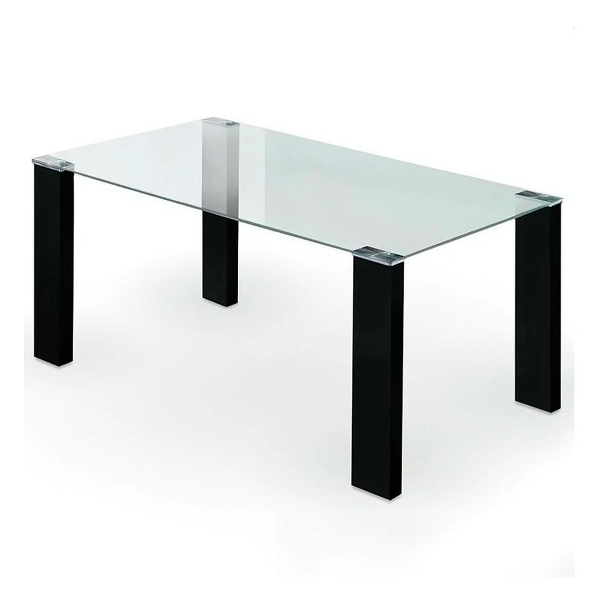 Mesa de comedor Alice tapa de cristal templado 75x150x90 cm fondo blanco