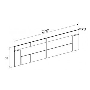 Cabecero Rambla con luz LED para cama de matrimonio ceniza/negro 260 cm