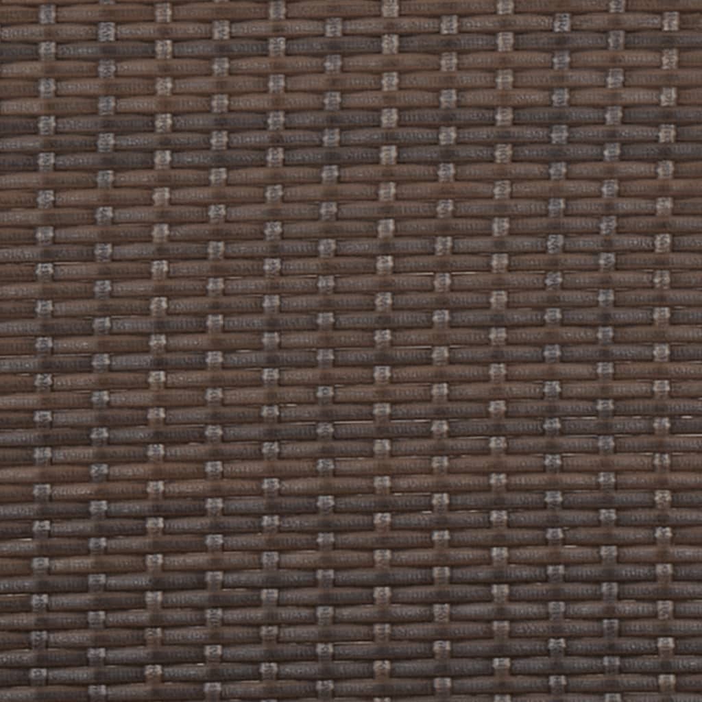Banco de jardín 2 plazas estructura de ratán con cojines marrón 85x90x51 cm detalle 6