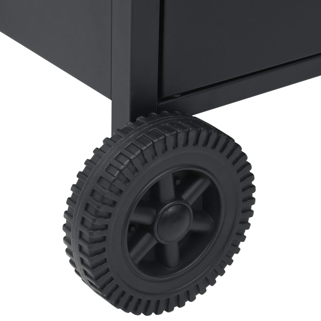 Barbacoa de gas con grill VidaXL 13900W 4+1 fogones con tapa protectora negro detalle 6