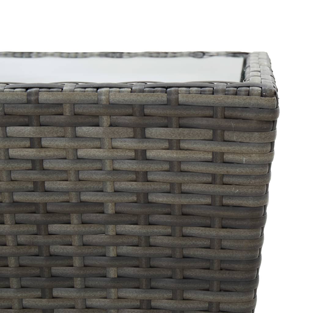 Conjunto de jardín VidaXL 2 sillones 1 mesita de ratán gris detalle 7