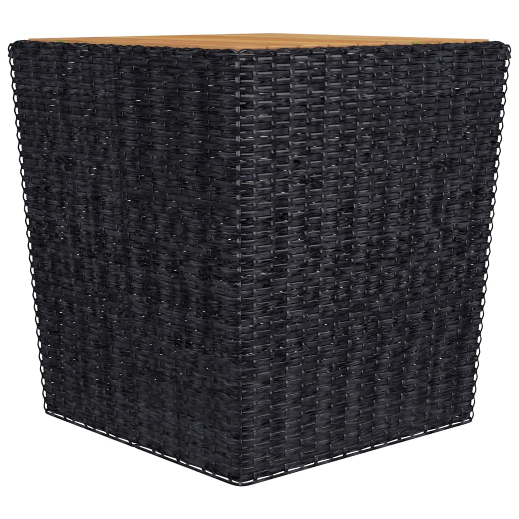 Conjunto de jardín VidaXL 2 sillones 1 mesita ratán y madera maciza de acacia negro/natural detalle 6