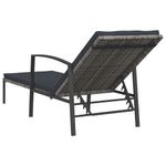 Conjunto de jardín VidaXL 2 tumbonas 1 mesita ratán gris detalle 5