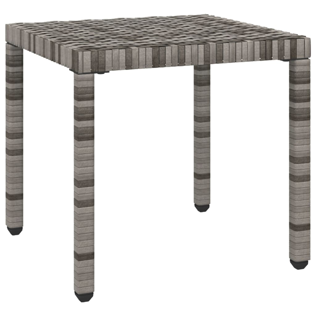 Conjunto de jardín VidaXL 2 tumbonas 1 mesita ratán gris detalle 8