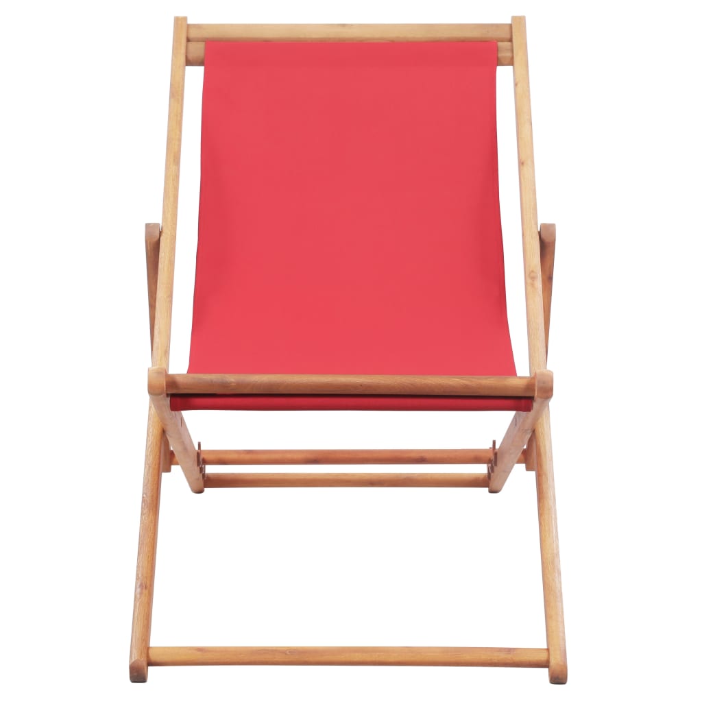 Silla de playa VidaXL plegable con respaldo reclinable rojo 90x60,5x98,5 cm detalle 1