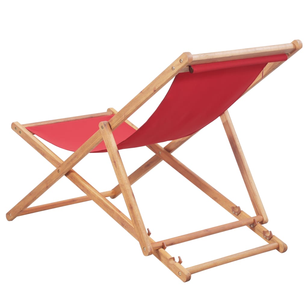Silla de playa VidaXL plegable con respaldo reclinable rojo 90x60,5x98,5 cm detalle 2