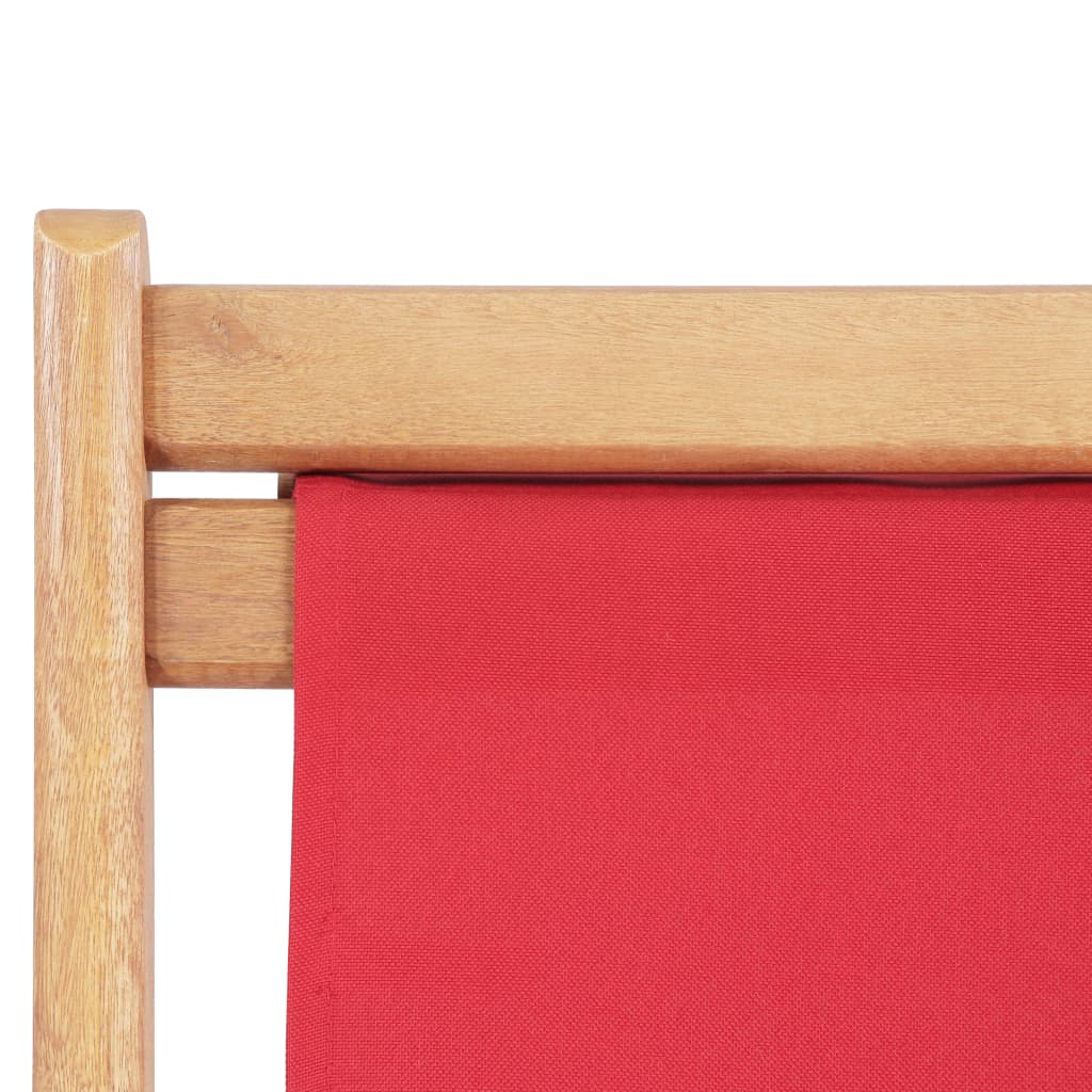 Silla de playa VidaXL plegable con respaldo reclinable rojo 90x60,5x98,5 cm detalle 6