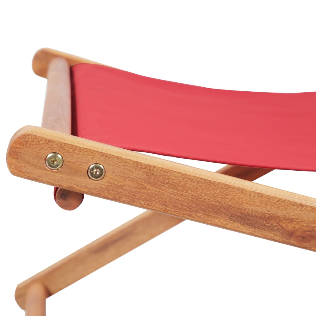 Silla de playa VidaXL plegable con respaldo reclinable rojo 90x60,5x98,5 cm detalle 7