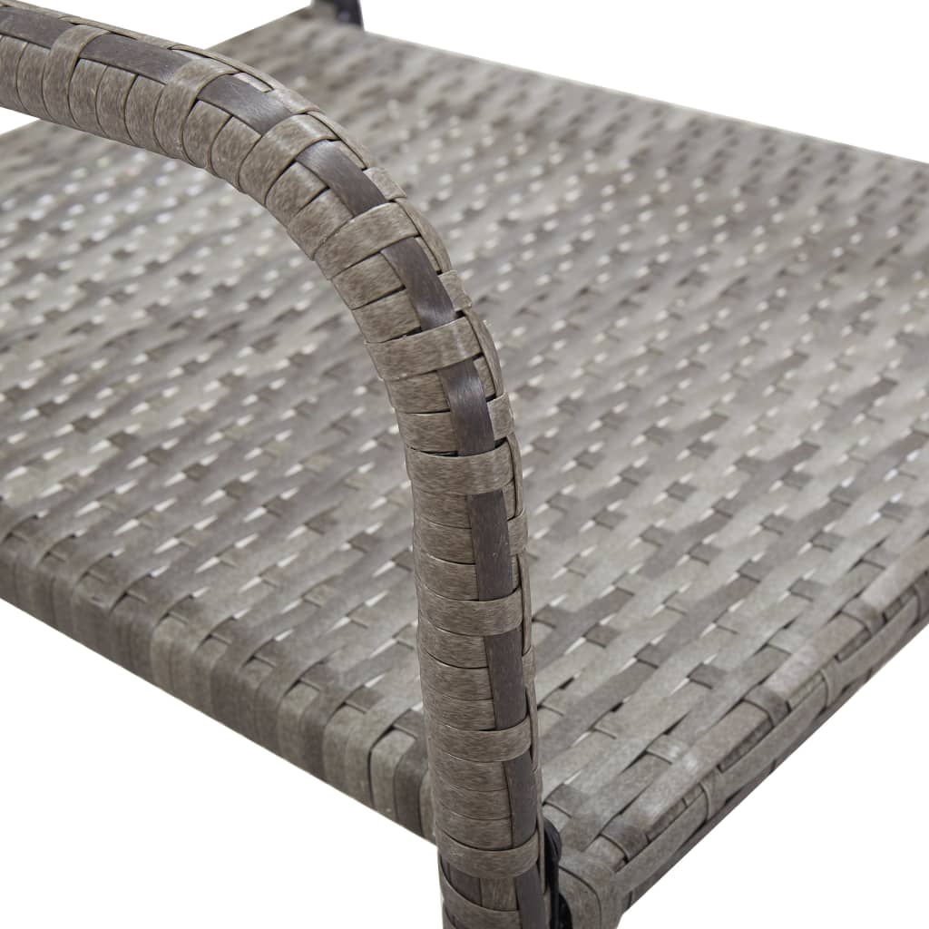 Pack de 4 sillas de jardín VidaXL apilables con asiento de ratán PE gris detalle 5