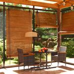 Conjunto de jardín VidaXL 2 sillones+1 mesa tapa vidrio gris/natural