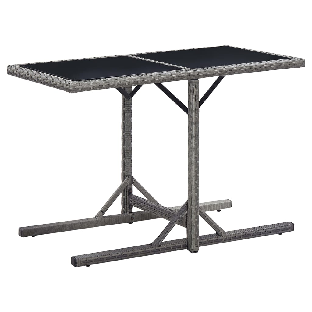 Conjunto de jardín VidaXL 2 sillones+1 mesa tapa vidrio gris/natural detalle 8