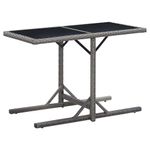 Conjunto de jardín VidaXL 2 sillones+1 mesa tapa vidrio gris/natural detalle 8