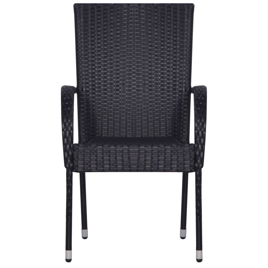Conjunto de jardín VidaXL 2 sillas+1 mesa tapa vidrio negro detalle 4