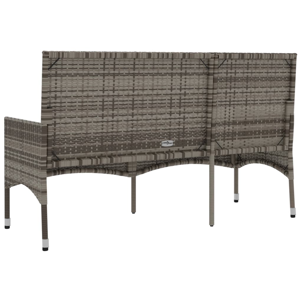 Banco de jardín VidaXL 3 plazas con cojines gris 85x140x51 cm detalle 4