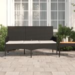 Banco de jardín VidaXL 3 plazas con cojines negro/crema 85x140x51 cm