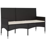 Banco de jardín VidaXL 3 plazas con cojines negro/crema 85x140x51 cm detalle 1